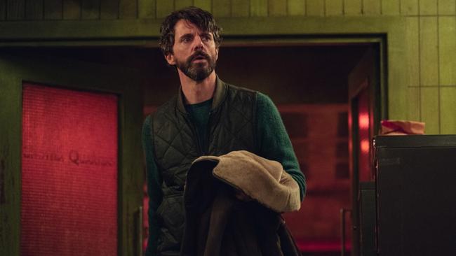 Matthew Goode in a scene from Dept Q on Netflix.