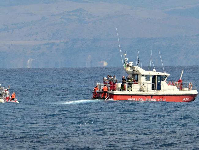 Rescue boats search the area. Picture: AFP