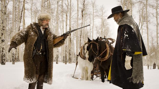 Snowy scene ... Kurt Russell and Samuel L Jackson in The Hateful Eight. Picture: Roadshow