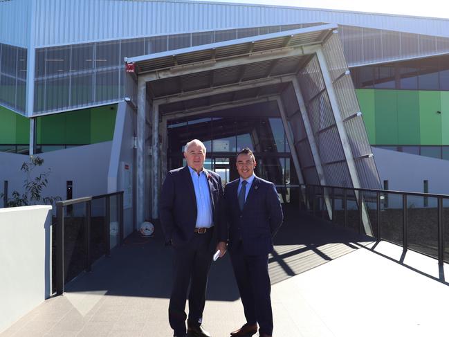 Cr Paul Antonio with Cr James O'Shea outside the new Toowoomba Regional Council principal depot.