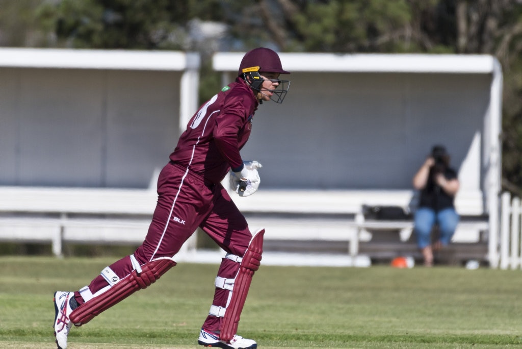 Cameron Brimblecombe for Queensland against Victoria in Australian Country Cricket Championships round two at Rockville Oval, Friday, January 3, 2020. Picture: Kevin Farmer