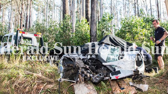 The crash scene near Marysville. Picture: Stuart Walmsley