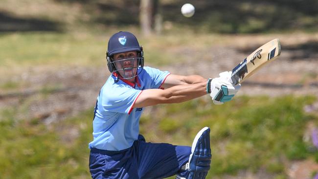 Ryan Hicks cuts for NSW U19s during last season’s grand final at Karen Rolton Oval in Adelaide. Picture: Cricket Australia.