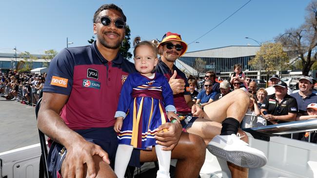 Lions stars Keidean Coleman and Charlie Cameron. Picture: Dylan Burns/AFL Photos