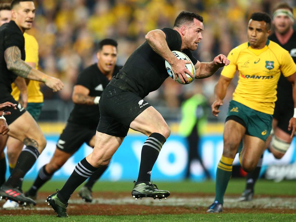 Ryan Crotty heads for the tryline in the All Blacks’ big win last year. Picture: Getty Images