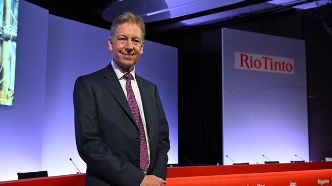 Rio Tinto chief executive Jakob Stausholm at the company’s AGM in Brisbane. Picture: Lyndon Mechielsen