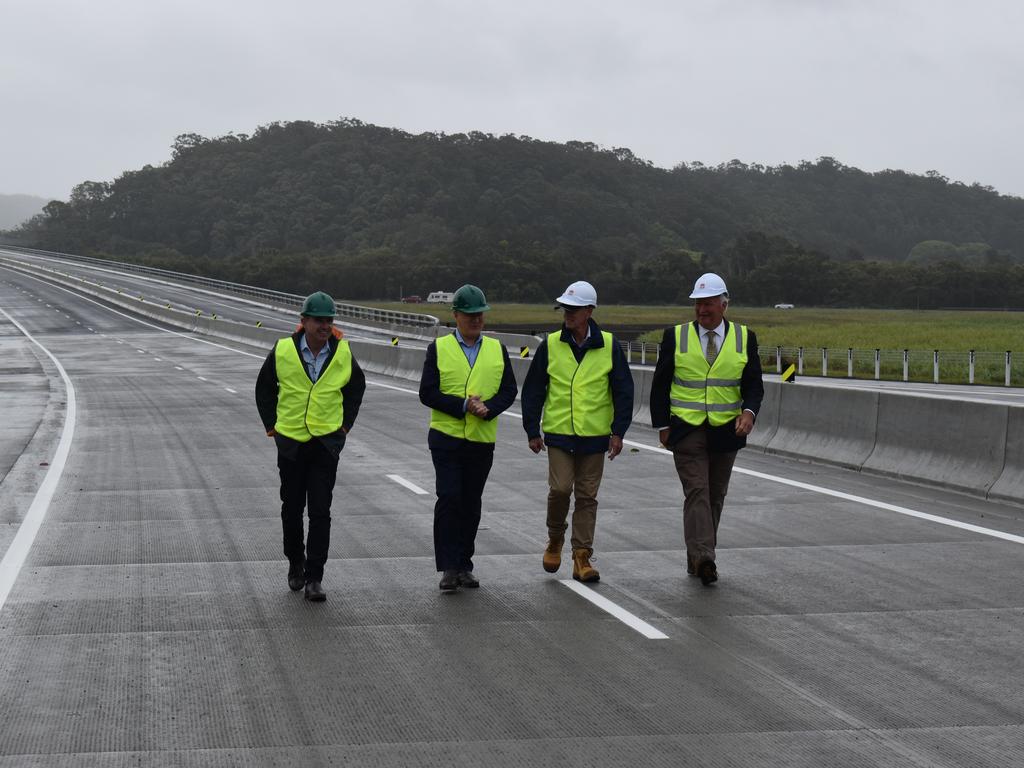 Deputy Prime Minister Michael McCormack with Page MP Kevin Hogan, Richmond Valley Council Mayor Robert Mustow and Ballina Deputy Mayor Eoin Johnson