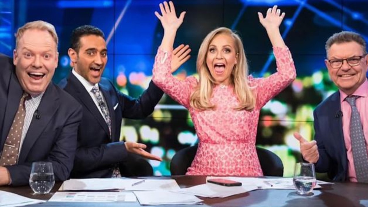 The Project stars Peter Helliar, Waleed Aly, Carrie Bickmore and Steve Price. Photo: Channel 10.