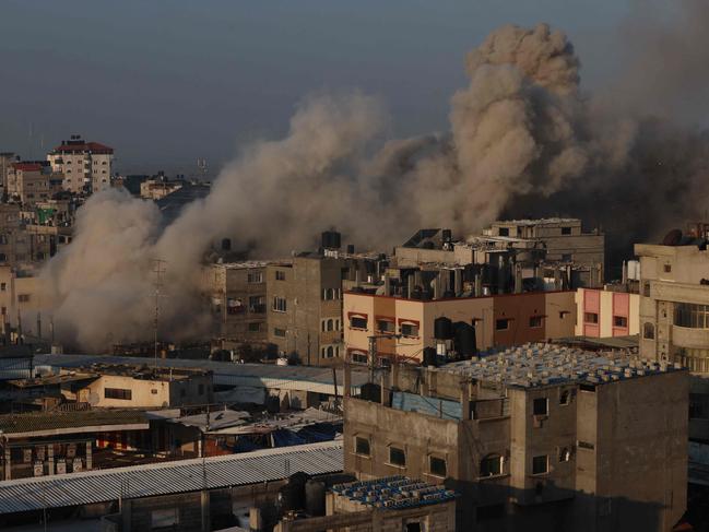 Smoke billows in Rafah following an Israeli air raid on the southern Gaza Strip. Picture: AFP