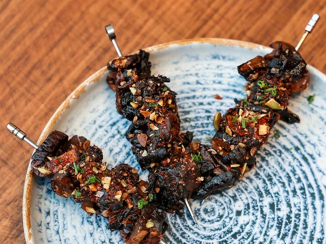 Mushroom skewers. Picture: Ian Currie