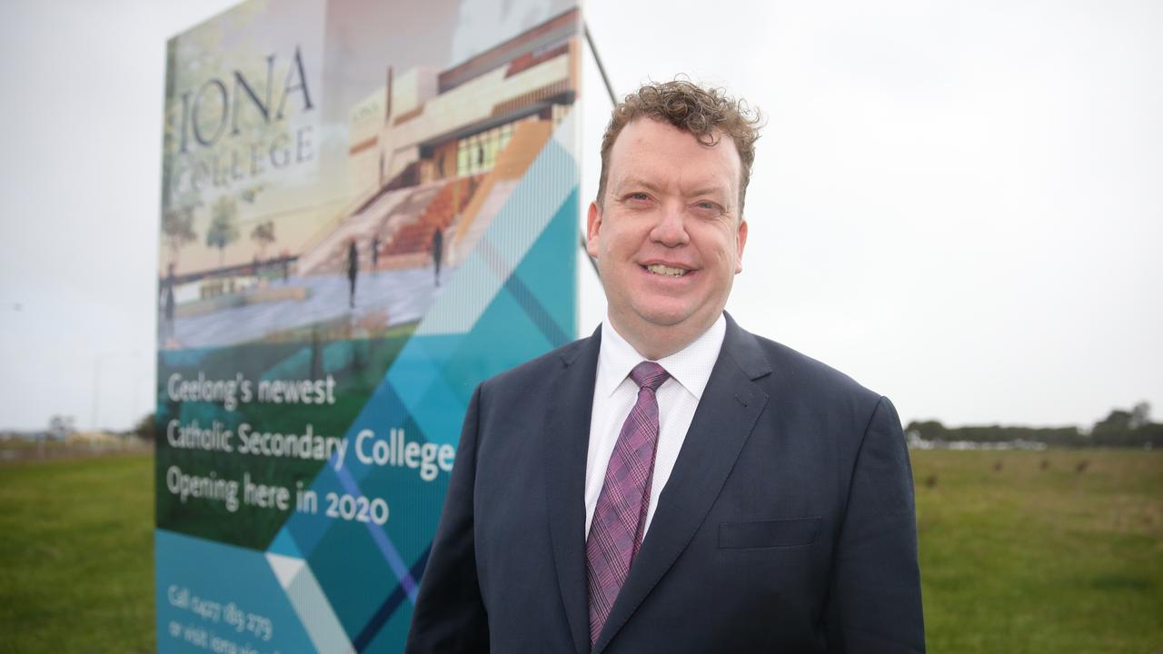 Damian McKew is the inaugural principal at Iona College, a new Catholic School opened in 2020 in Charlemont. Picture: Peter Ristevski