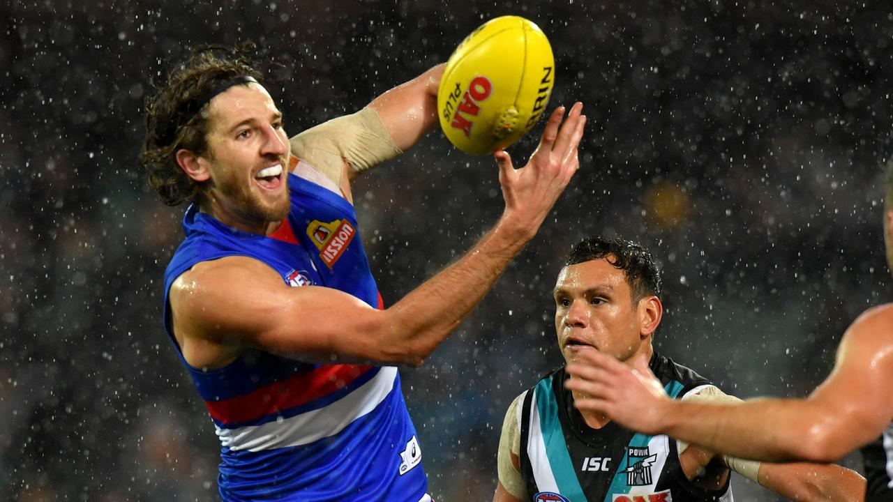 Marcus Bontempelli secured the three votes against Port Adelaide. Picture: AAP