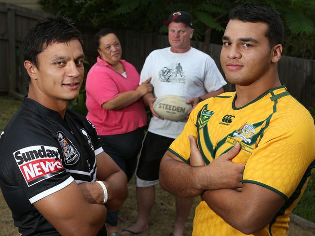 Lloyd with his brother Sam. Lloyd played Junior Kangaroos while Sam represented New Zealand. Pic: Glenn Hampson