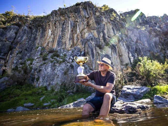 Local Wally bumped into the Cup while he was reading by the water in Buchan.