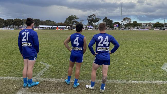 Hastings players, from left, Sean Hewitt, Mick Bezzene and Peter Mawson.