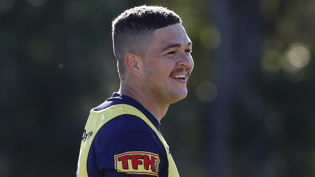 Ash Taylor at Titans training on Thursday. Picture: AAP Image/Regi Varghese