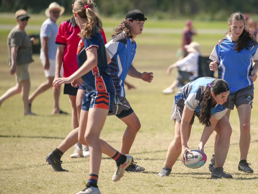 McCauley College V Laidley State High at the 2024 Gold Coast Titans All Schools Touch Football Picture: Glenn Campbell