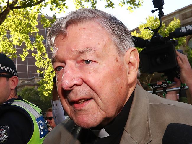 MELBOURNE, AUSTRALIA - FEBRUARY 27: Cardinal George Pell arrives at Melbourne County Court on February 27, 2019 in Melbourne, Australia. Pell, once the third most powerful man in the Vatican and Australia's most senior Catholic, was found guilty on 11 December in Melbourne's county court, but the result was subject to a suppression order and was only able to be reported from Tuesday. The jury was unanimous in their verdict, finding Pell guilty on five counts of child sexual assault in December 1996 and early 1997 at St Patrick's Cathedral.  (Photo by Michael Dodge/Getty Images) *** BESTPIX ***