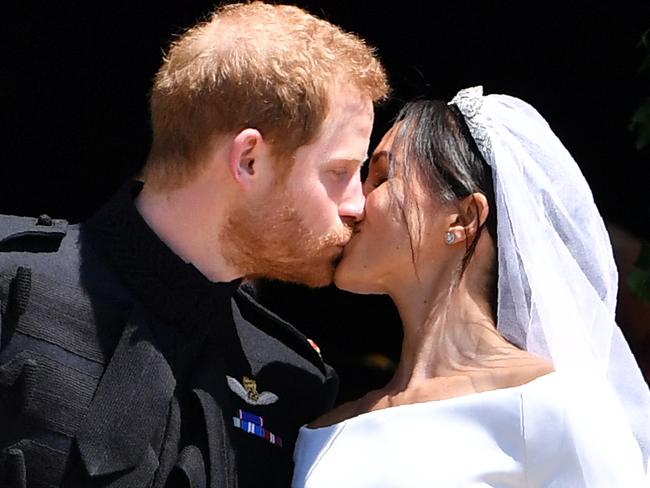 Harry and Meghan on their 2018 wedding day. Picture: Ben STANSALL / POOL / AFP