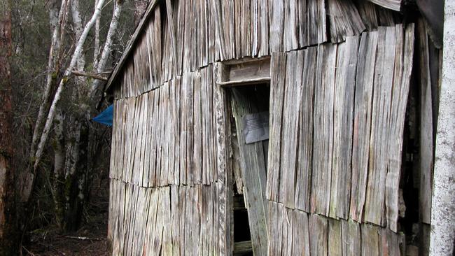 Churchill’s Hut, on the Adamsfield Track, was deep within the Florentine Forest. Picture: JENNIFER CRAWLEY