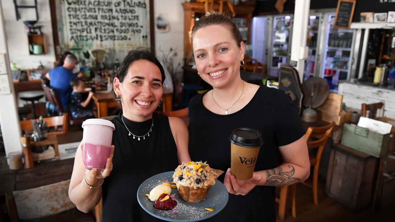 Staff members, Cailin McGee and Kathleen Vick of The Velo Project, Mooloolaba. Picture: Patrick Woods.