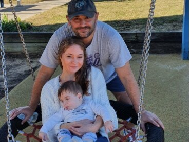 Nathan Vikatos and Jessica Marett with their son Alexis. Vikatos raised the child after Ms Marett died from an illness when Alexis was a baby. Picture: Supplied