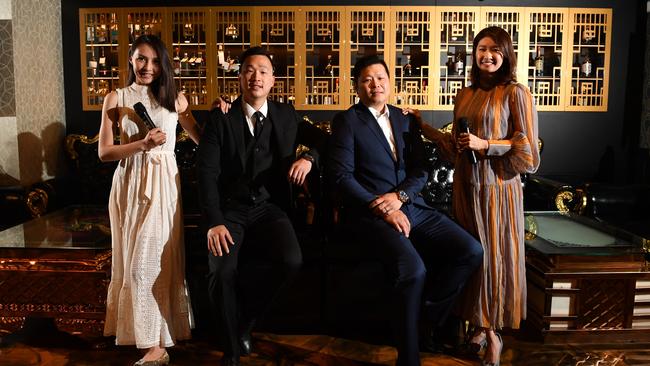 Owners Emerald Shen, Luchien Yang, Wesley Yang and Angie Ngu at The Voice Karaoke. Picture: AAP/Keryn Stevens