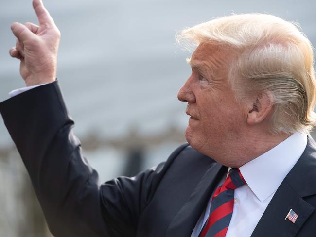 (FILES) In this file photo taken on June 8, 2018 US President Donald Trump speaks to the press before departing the White House for the G7 summit in Washington, DC. US President Donald Trump on June 13, 2018 accused the Organization of Petroleum Exporting Countries of driving up oil prices, in a fresh swipe at the cartel's agreement to cap production. "Oil prices are too high, OPEC is at it again. Not good!" he wrote on Twitter.Oil prices peaked in late May, hitting the $80 per barrel ceiling on the Brent futures contract and $72.24 on the West Texas Intermediate.Traders are holding their breath for the June 22 meeting of oil ministers from OPEC member states in Vienna.   / AFP PHOTO / NICHOLAS KAMM