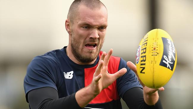 Max Gawn at Melbourne training.