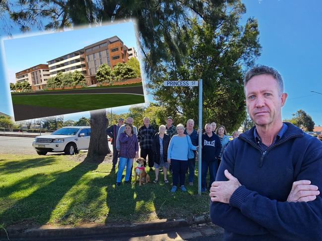 Property owner Dave Harms and other neighbouring residents are concerned about the size and scale of a proposed social housing development on Princess Street in Newtown by Mission Australia.