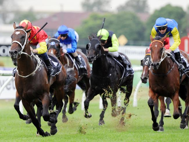 Press Statement leaves his rivals way behind in the Group 2 Hobartville Stakes. Picture: Simon Bullard