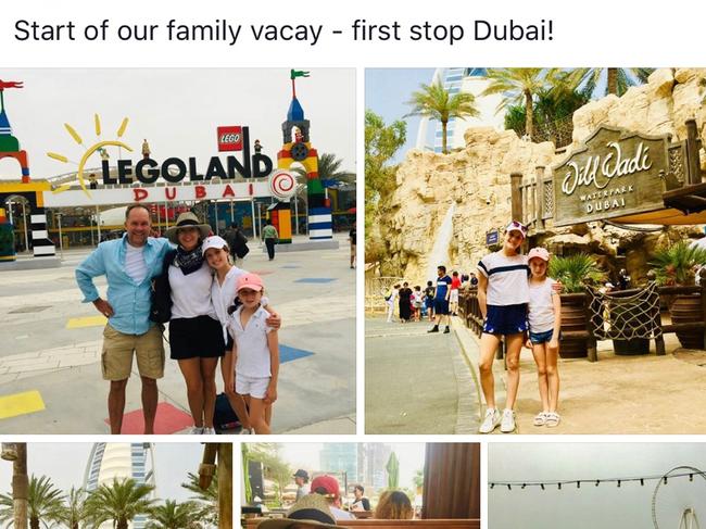 The family started their holiday in Dubai.