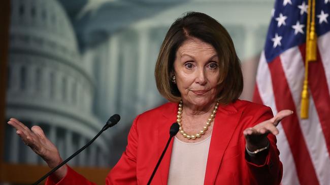 House Minority Leader Nancy Pelosi speaks to the media during her weekly news conference. Picture: Getty