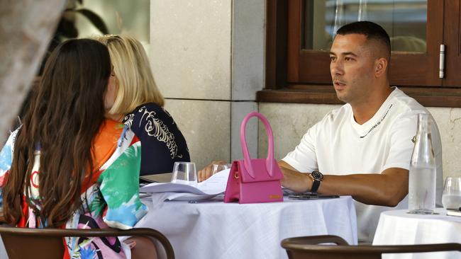 Dean Contos and his new girlfriend Alexandra Injac dining in Double Bay. Picture: Sam Ruttyn