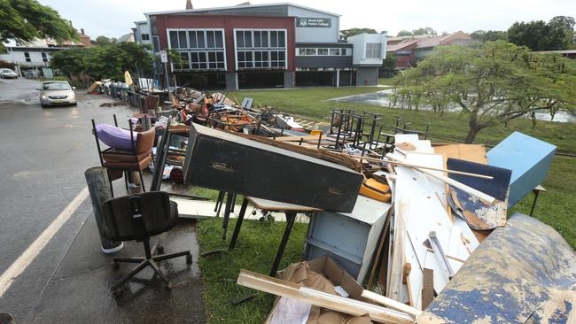 Flood clean-up around Mount Saint Patricks College at Murwillumbah. Picture Mike Batterham