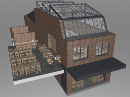 An artist impression of a new retractable rooftop bar and mezzanine for Manly. Picture: Supplied.