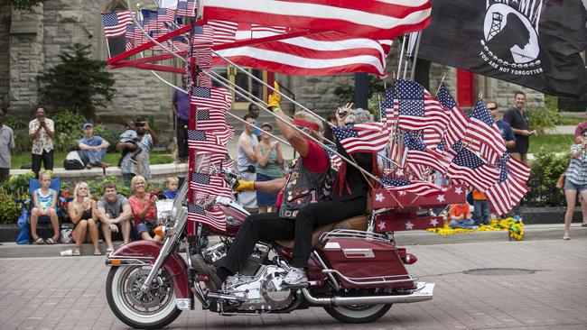 Two ageing Harley-Davidson riders in Milwaukee, where the company has a factory. Picture: Reuters