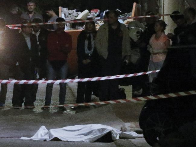 John Macris who was shot dead outside his house in southern Athens. Picture: Giorgos Kontarinis/AP