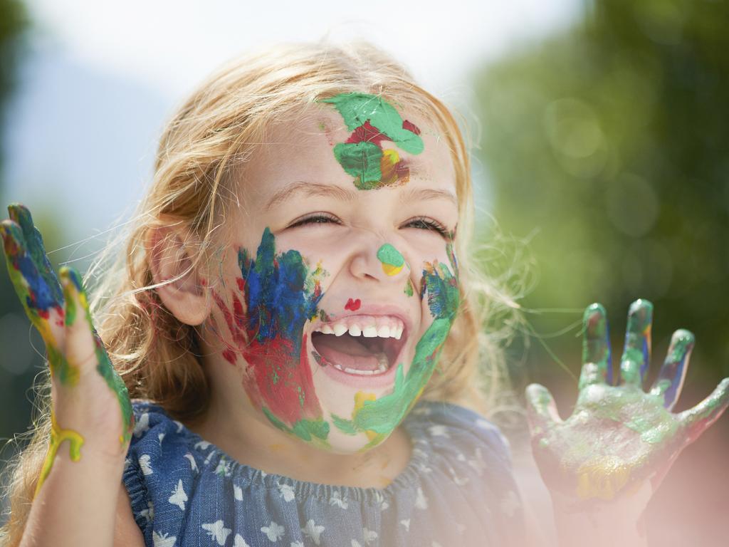 Painting can help build fine motor skills ready for school.