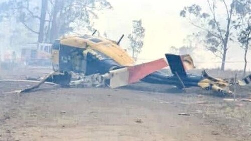 The scene of the helicopter crash. Picture: Toowoomba Chronicle