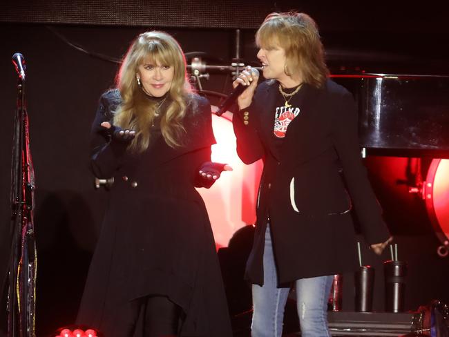 Stevie Nicks and Chrissie Hynde at Botanic Park Adelaide earlier this week. Picture: AAP