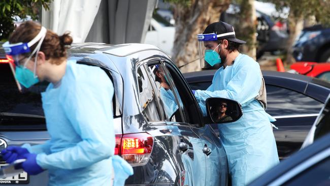 A COVID-19 "Pop-up" Clinic at The Fiddler at Rouse Hill is running today after traces of coronavirus were found in the local wastewater. Picture: NCA NewsWire / David Swift