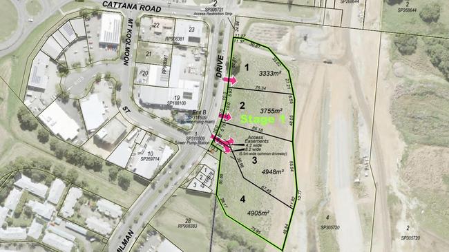 Plans outlining a new Smithfield industrial development currently under construction at Mount Milman Dr. Picture: Supplied