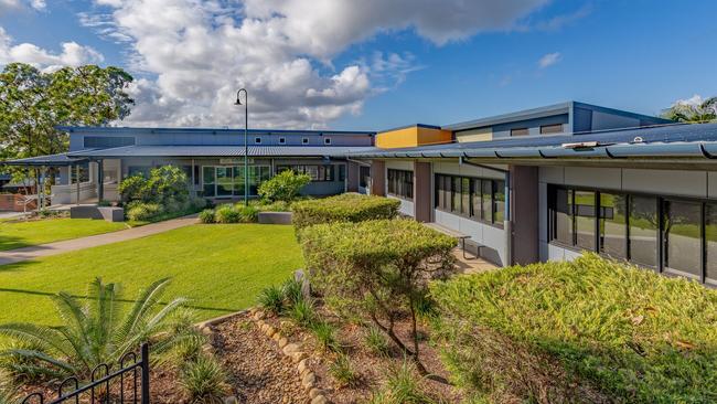 Moreton Bay Boys' College’s award-winning library. Picture: Master Builders