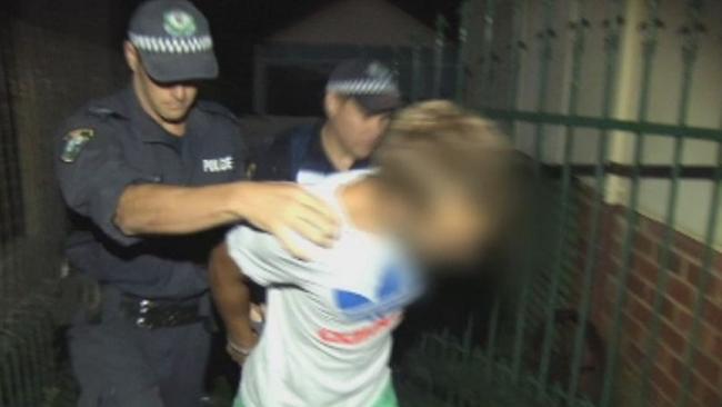 Police arrest one of the males back in December 2015. Picture: NSW Police