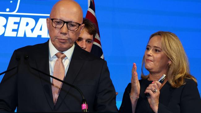 Peter Dutton suffered a bruising defeat on Saturday night, with the Coalition reduced to just 33 electorates in parliament. Picture: Adam Head / NewsWire
