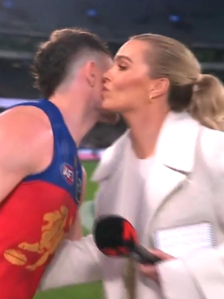 Lachie Neale and Abbey Holmes. Photo: Channel 7.