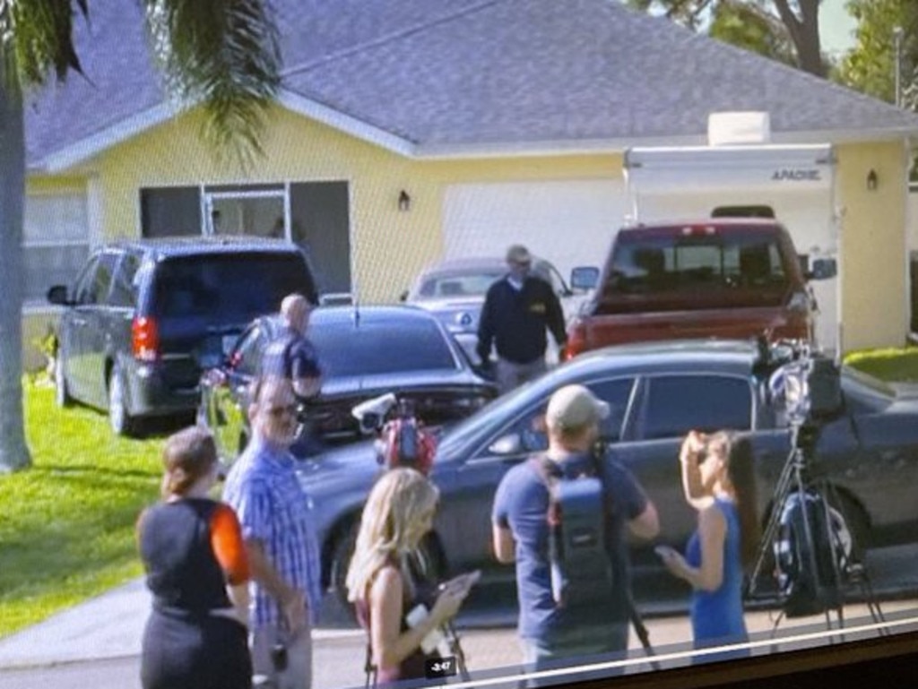 Reporters outside Brian Laundrie’s family home as police still search for the missing suspect in Gabby Petito's death.