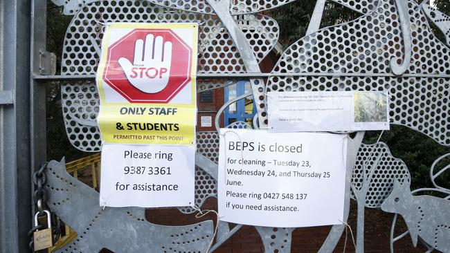 Brunswick East Primary School was closed for deep cleaning on June 23.