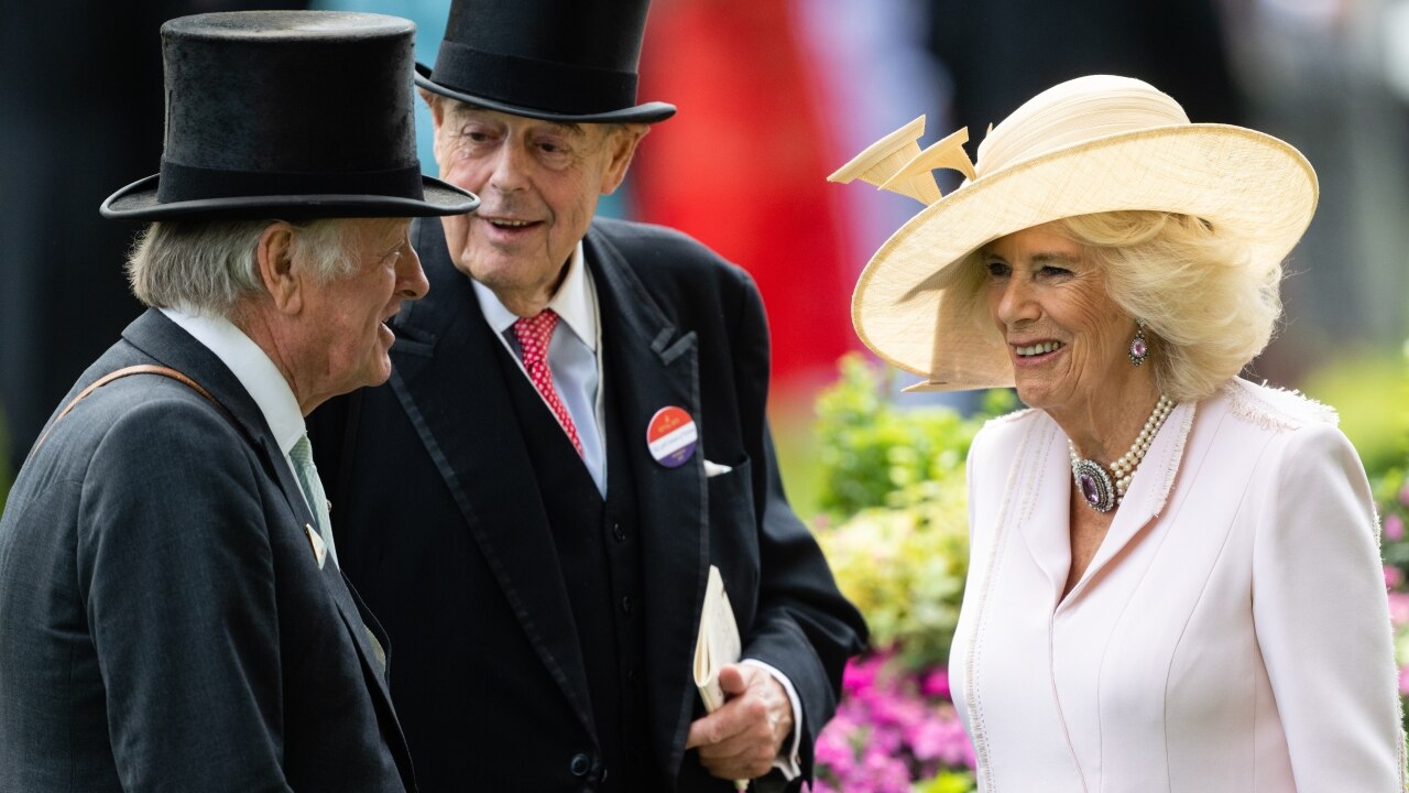Queen Camilla seen with ex-husband Andrew Parker Bowles at Royal Ascot ...